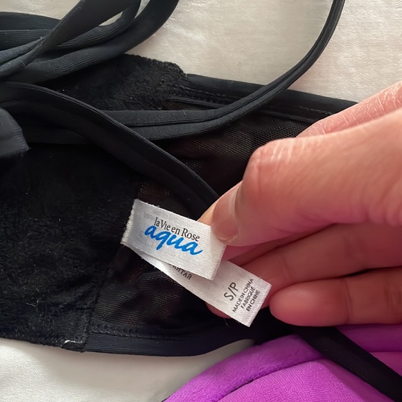 Black and pink leopard print Bikini set from La vie en Rose Aqua size Small - Picture 3 of 6